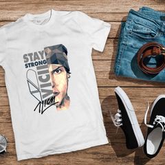 Avicii Dj t-shirt Avicii stay strong t-shirt with Avicii signature autograph t-shirt