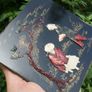 Antique Chinese Carved Picture with Hand Inlay Mother of Pearl 5" x 5" Image 6