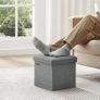 Set of 2, Storage Bench, Footrest, Bed End Stool, for Living Room, Bedroom, 30 x 30 x 30 cm, Light Grey Image 2