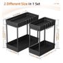 2 Pack Under Sink Storage - Kitchen Storage and Organisation, 2 Tier Kitchen Under Sink Shelf, Multi-Purpose Organisation for Bathroom,Black Image 2