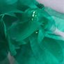 Green Pearl Cluster Stud Glass Inlay Extravagant Chiffon Petal Tassel Earrings Image 3