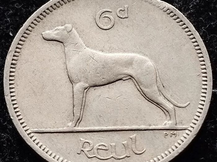 [#358] - Ireland 1964 | MINT ERROR | Irish 6p | Six Pence | Wolfhound | KM.13a