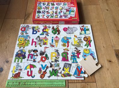 Vintage Two 1970's Alphabet and Numbers Floor Puzzles