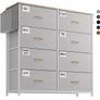 Fabric Chest of Drawers - Canvas Storage Unit with 8 Large Drawers Label Cards, Side Pocket & Hook for Living Room, Hallway, Bedroom Image 8