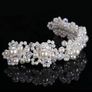 New Elegant Pearl Crystal Flower Wedding Headpieces, Bridal Hair Vine Accessories Image 4
