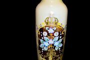 Stunning mouth blown lions vase