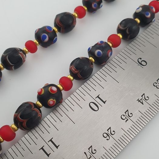 Antique Venetian Style Trade & Venetian WhiteHeart Glass Beads Necklace