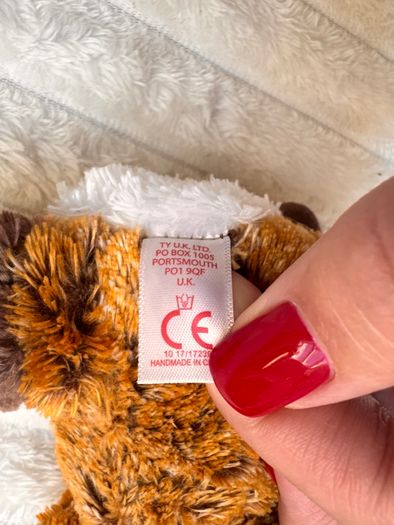 Ty Beanie Boos Rusty the Raccoon TySilk Beanie Soft Plush approx. 15 cm. Used Please see photos