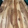 West Elm Solid wood Dining Table and velvet sprung chairs x 6 Image 6