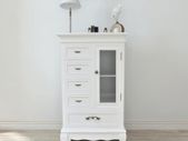Cabinet with 5 Drawers 2 Shelves White