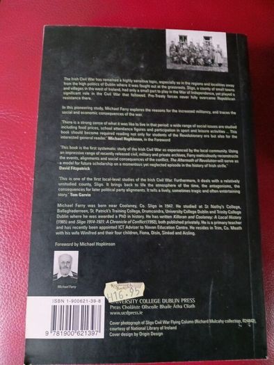 The Aftermath Of The Revolution/ Sligo 1921-23 / Michael Farry/ Signed/1st edition/ 2000