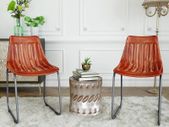 Dining Chairs 2 pcs Brown Real Leather