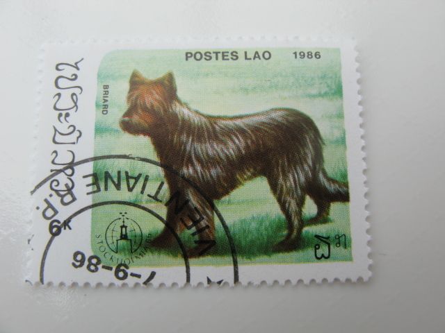 Set of Laos Stamps featuring Dogs