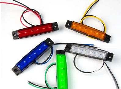 5pcs 9.65cm 6 LED Front Rear Side Marker