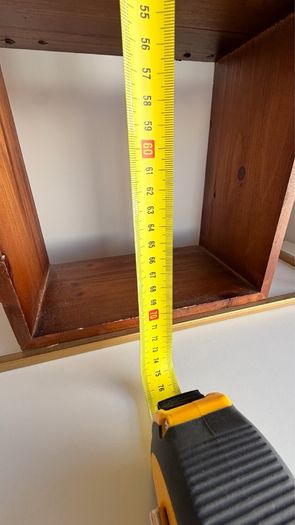 Modern Wooden & Gold Wall Shelf / Display Unit