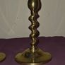 Matching pair of Solid Brass Twisted Candle Holders Image 2