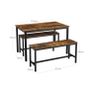 Dining table, kitchen table set, 110 x 70 x 75 cm, with 2 benches Image 4