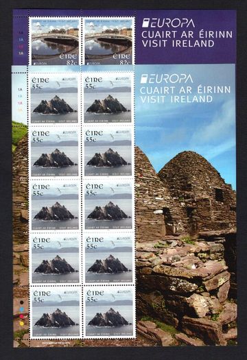 2012 Ireland Europa (Visit Ireland) Commemorative Stamps Sheetlet Plate 1A1A1A1A Mint Never Hinged (MNH)