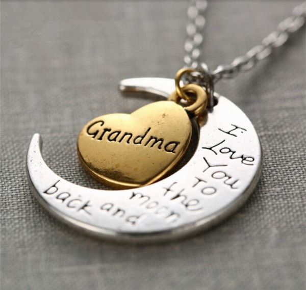 "I Love You To The Moon And Back - Grandma" Pendant