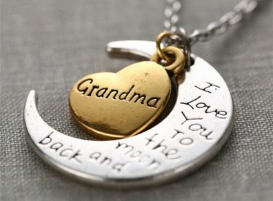 "I Love You To The Moon And Back - Grandma" Pendant
