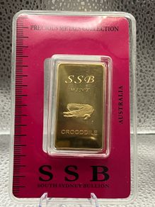 1avdp oz Fine 999 Brass Bullion Crocodile bar.