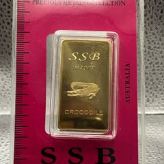 1avdp oz Fine 999 Brass Bullion Crocodile bar.