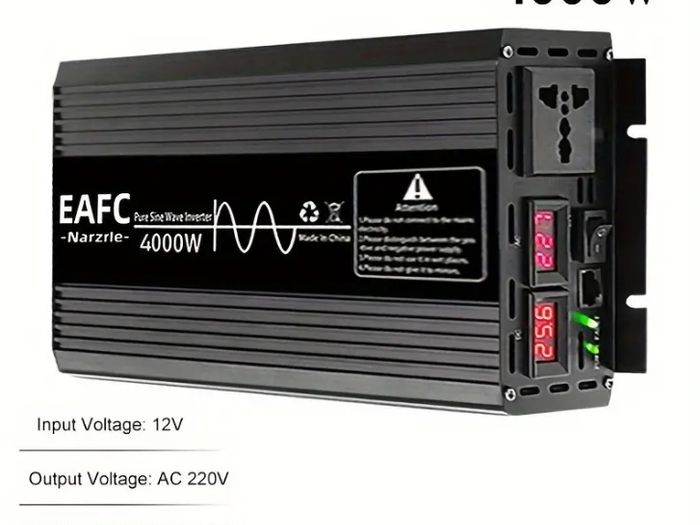 4000W Portable Car Power Inverter, Pure Sine Wave