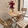 IKEA Wooden Garden Table & 3 Chairs Image 2