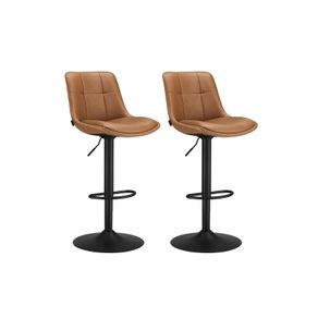 Set of 2 Bar stools with Backrest high quality PU leather