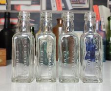 139 - Set of 4 Vintage Cork Distilleries Company Whisky Small Collectible Decorative Clear Glass Bottle
