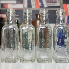 139 - Set of 4 Vintage Cork Distilleries Company Whisky Small Collectible Decorative Clear Glass Bottle