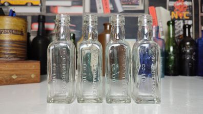 139 - Set of 4 Vintage Cork Distilleries Company Whisky Small Collectible Decorative Clear Glass Bottle