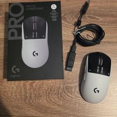 Logitech G PRO X2 SUPERSTRIKE Wireless Gaming Mouse (Custom Corepad Skatez CTRL pre-installed) - Perfect Condition | White