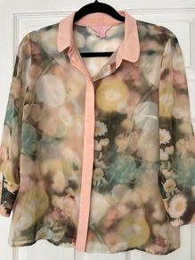 Ted Baker London Semi Sheer Floral Blouse - Size 3 (UK 12)