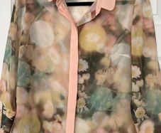 Ted Baker London Semi Sheer Floral Blouse - Size 3 (UK 12)