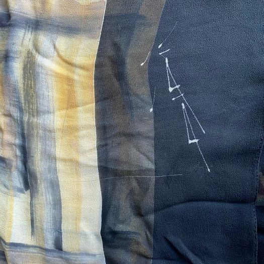 Vintage Veronique Didi Hand Painted 100% Pure Silk Scarf Signed Irish Wearable Art