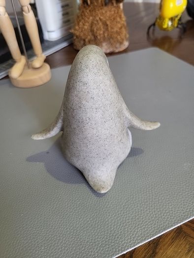 Penguin carved stone