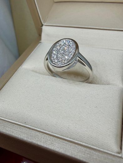 Diamond Oval Cluster Ring