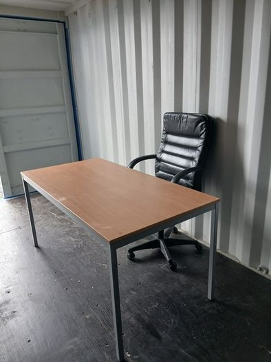 Dining Room Table with 6 leather chairs. Office table and leather office chair. All in good condition. Need gone asap.