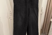 Topshop Black Wide Leg Cut off Jeans Waist 28 size 10