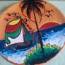 Lovely Terracotta Hanging Wall Plate. 21 Cm. Diameter Image 5