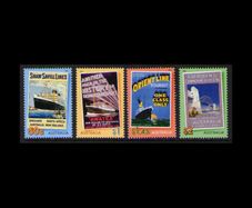 2004 Australia Ocean Liners Advertising (Bon Voyage) Commemorative Stamps Design Set (set of stamps mint never hinged in sealed plastic pack)