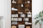 Cabinet Storage Unit Office Bedroom Furniture Interior Smoked Oak 102 x 23 x 177.5 cm Engineered Wood