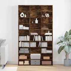 Cabinet Storage Unit Office Bedroom Furniture Interior Smoked Oak 102 x 23 x 177.5 cm Engineered Wood