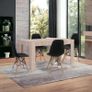 white and oak Style Wooden Dining Table with 4 Chairs White or Black Chairs Image 4