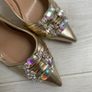 Dressy Gold Heels Size 6 Image 3