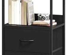 5-Tier Bookcase, Freestanding Bookcase for Living Room Bedroom Home Office, Tall Bookshelf with 3 Fabric Storage Drawers, Shelving Unit Open Storage Display Shelf, Black