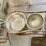 Unusual Antique Silver Plate Table Tea Strainer with Drip Bowl 1900s Image 3