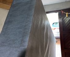 Double Bed Base 120cm x 190cm - Upholstered with Wheels - Good Condition