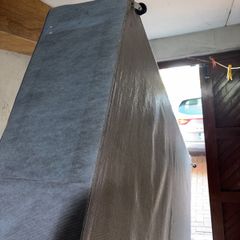 Double Bed Base 120cm x 190cm - Upholstered with Wheels - Good Condition